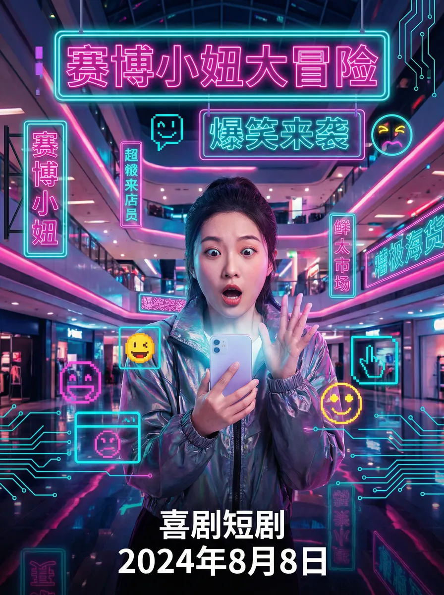 吗吗的朋友.4 搞笑喜剧短剧 - 赛博小妞大冒险海报